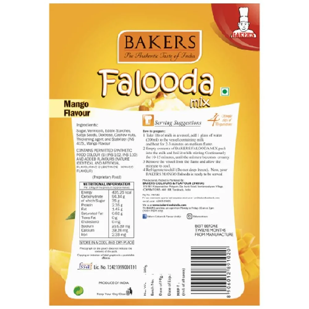 BAKERS Falooda Mix - Mango Flavour, 200 g Box-2.webp